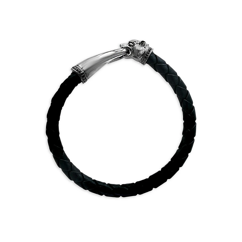 Bracelet en argent sterling 925 et rhodium noir pour homme