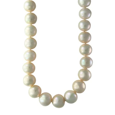 Sterling Silver and 13mm Freshwater Pearl Strand Necklace