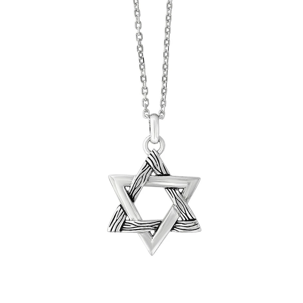 Men's Sterling Silver Star Pendant Necklace