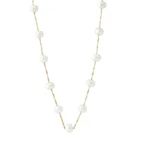 5.5 MM Round Freshwater Pearl 14K Yellow Gold Necklace