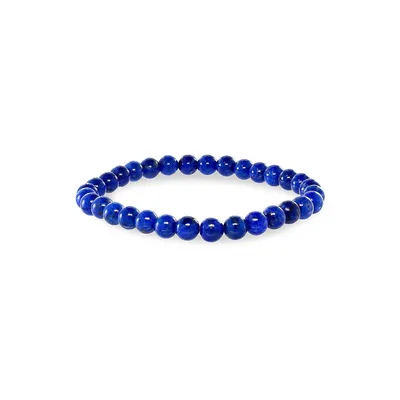 Men's Lazuli Lapis Beaded Bracelet