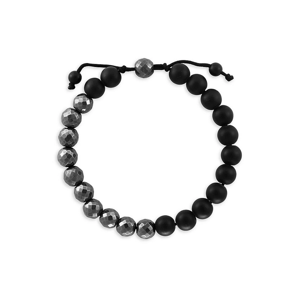 Bracelet à onyx et à hématites Men