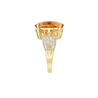 14K Yellow Gold, Citrine & 0.4 CT. T.W. Diamond Ring