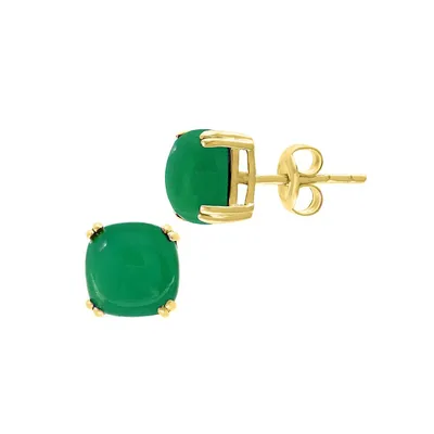 May Jade​​ & 14K Yellow Gold Stud Earrings