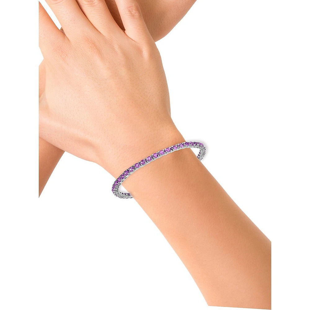 Bracelet rivière en argent sterling avec améthystes