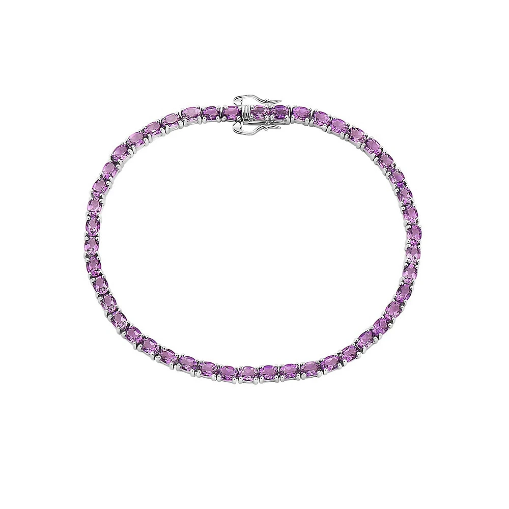 Sterling Silver & Amethyst Tennis Bracelet