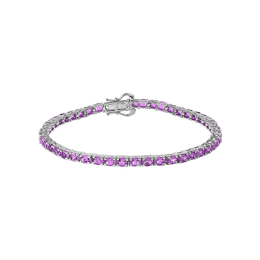 Sterling Silver & Amethyst Tennis Bracelet