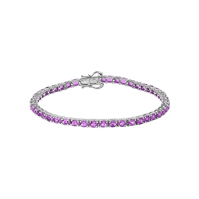 Sterling Silver & Amethyst Tennis Bracelet