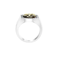 Bague Scorpion en argent sterling, onyx et rubis pour homme