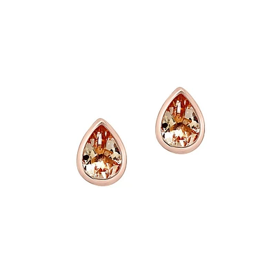 Boutons d'oreilles en or rose 14 ct avec morganite