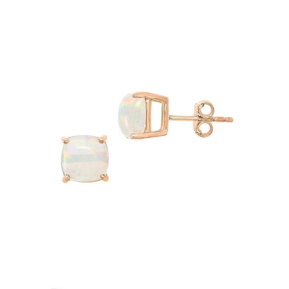 Colour 14K Rose Gold & Ethiopian Opal Stud Earrings