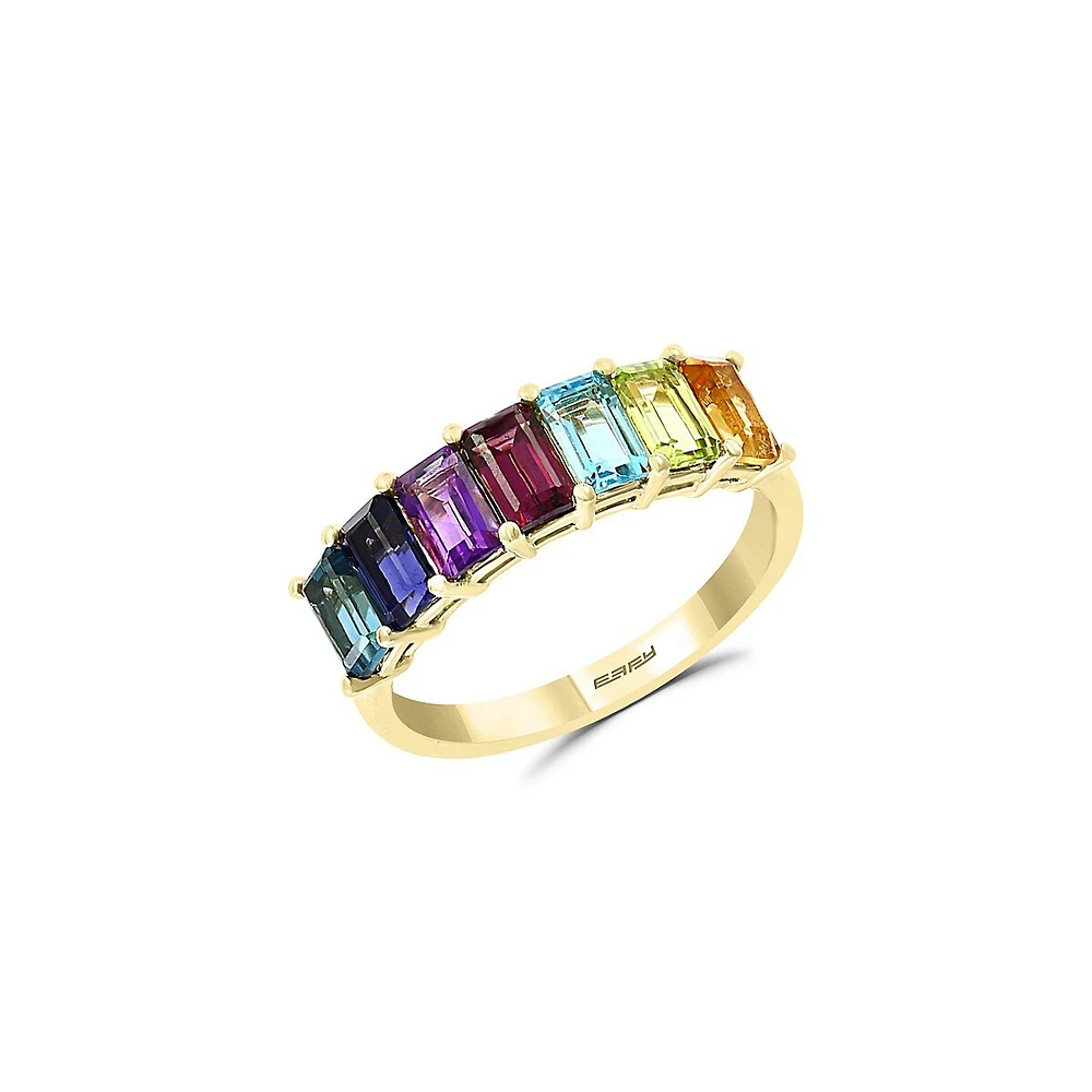 Colour 14K Yellow Gold & Multi-Stone Ring