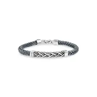Sterling Silver & Braided Leather Bracelet