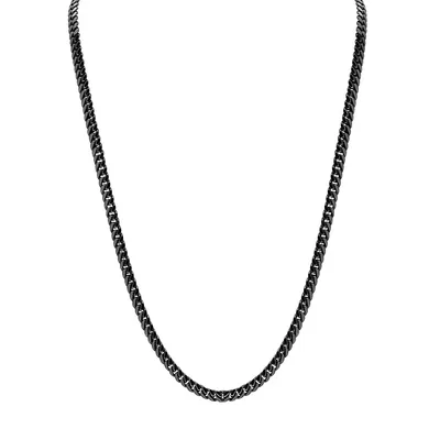 Men's Sterling Silver & Black Rhodium Necklace