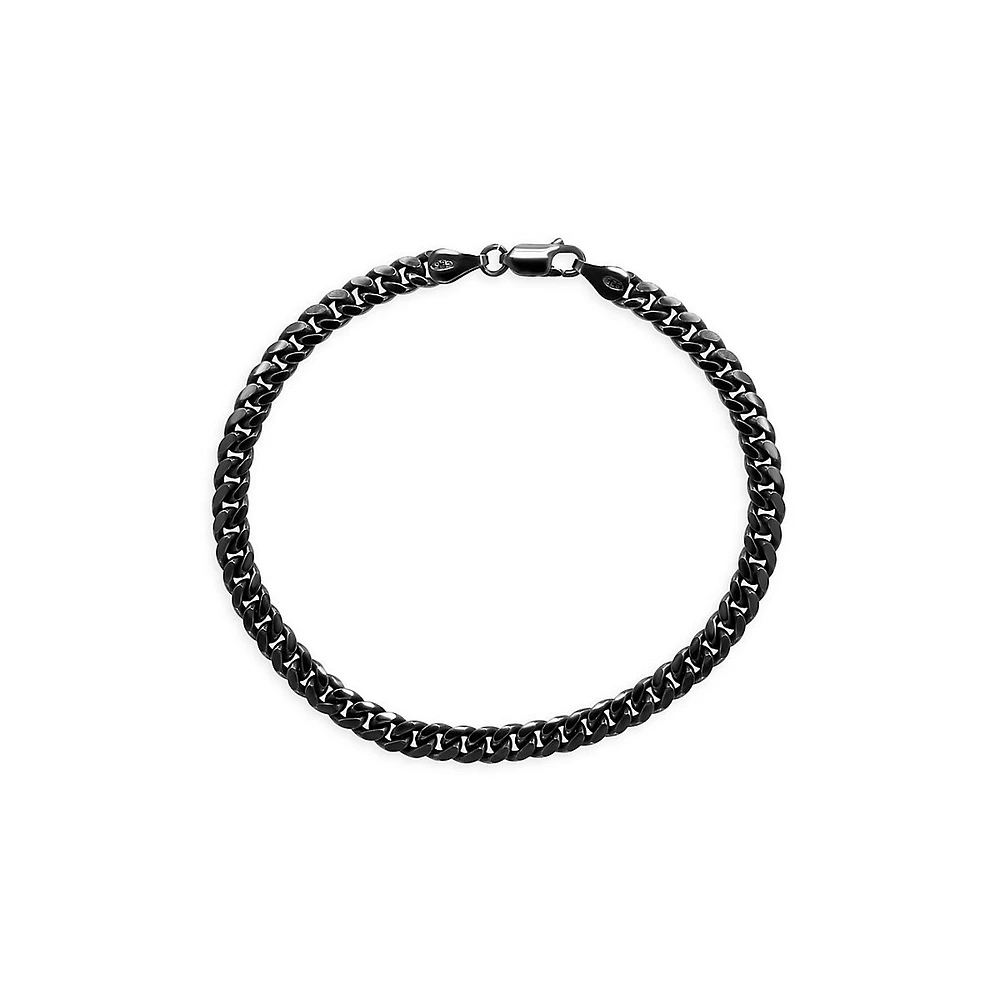 Bracelet à maillons en argent sterling et rhodium noir pour homme