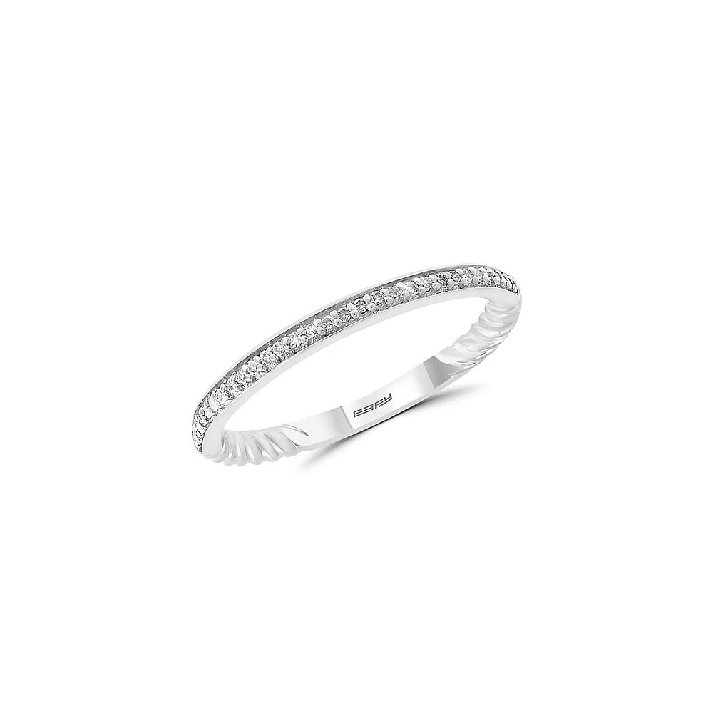 Colour Sterling Silver & 0.08 CT. T.W. Diamond Band Ring