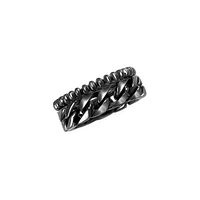 Bague en argent sterling et rhodium noir pour homme