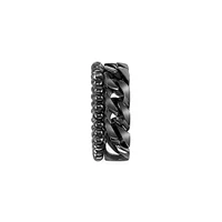 Bague en argent sterling et rhodium noir pour homme