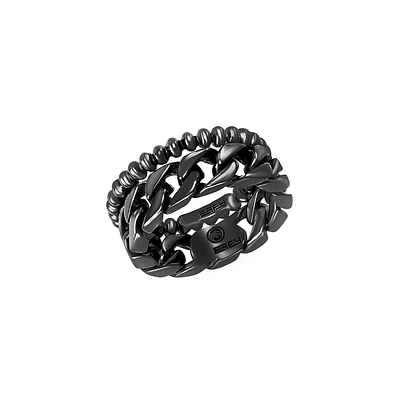 Bague en argent sterling et rhodium noir pour homme