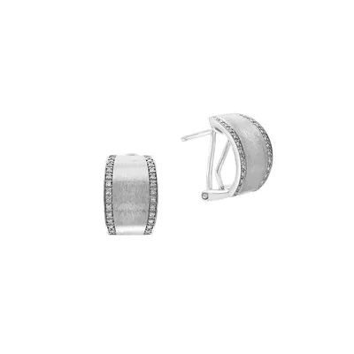 Colour Sterling Silver & 0.15 CT. T.W. Diamond Earrings