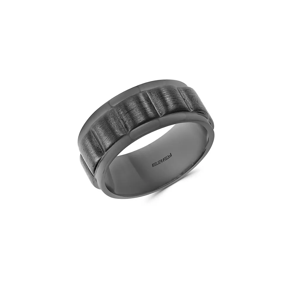 Men's Sterling Silver & Black Rhodium Ring