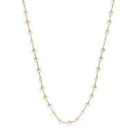 14K Yellow Gold & 4.5MM Pink Freshwater Pearl Station Necklace