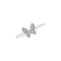 Sterling Silver and 0.08 CT. T.W. Diamond Butterfly Ring