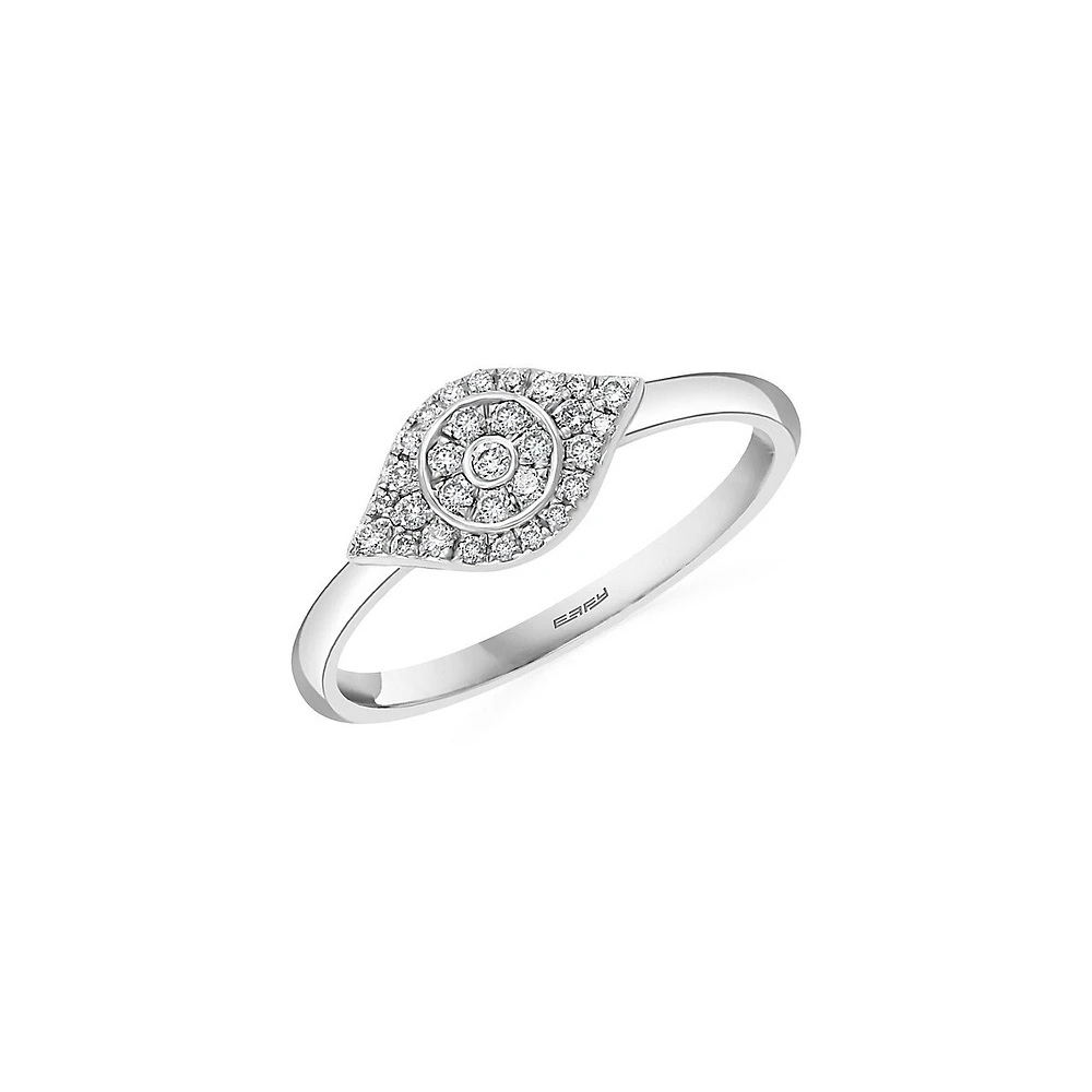 Sterling Silver and 0.16 CT. T.W. Diamond Ring