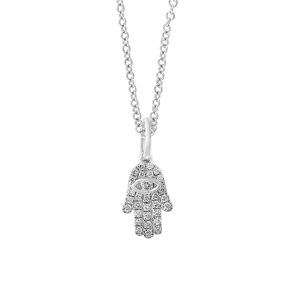 Collier à pendentif en argent sterling avec diamant 0,09 ct PT