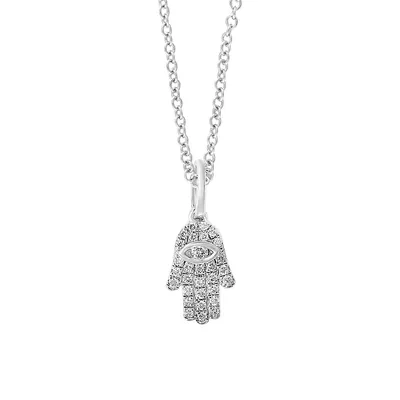 Sterling SIlver and 0.09 CT. T.W. Diamond Pendant Necklace
