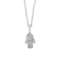 Sterling SIlver and 0.09 CT. T.W. Diamond Pendant Necklace