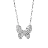 Butterfly 0.08 C.T. T.W. Diamond Pendant Necklace