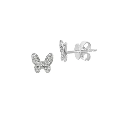 Boutons d'oreilles avec diamants 0,12 ct PT Butterfly