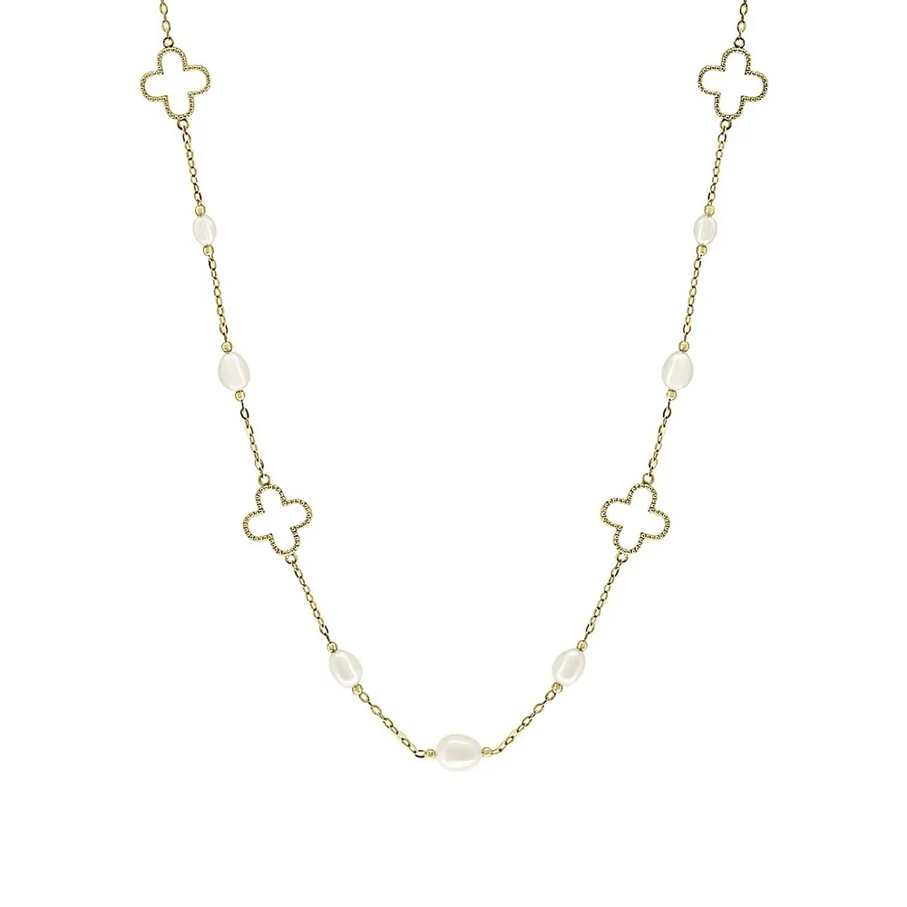 14K Yellow Gold & 5.5MM-6MM Freshwater Pearl Necklace
