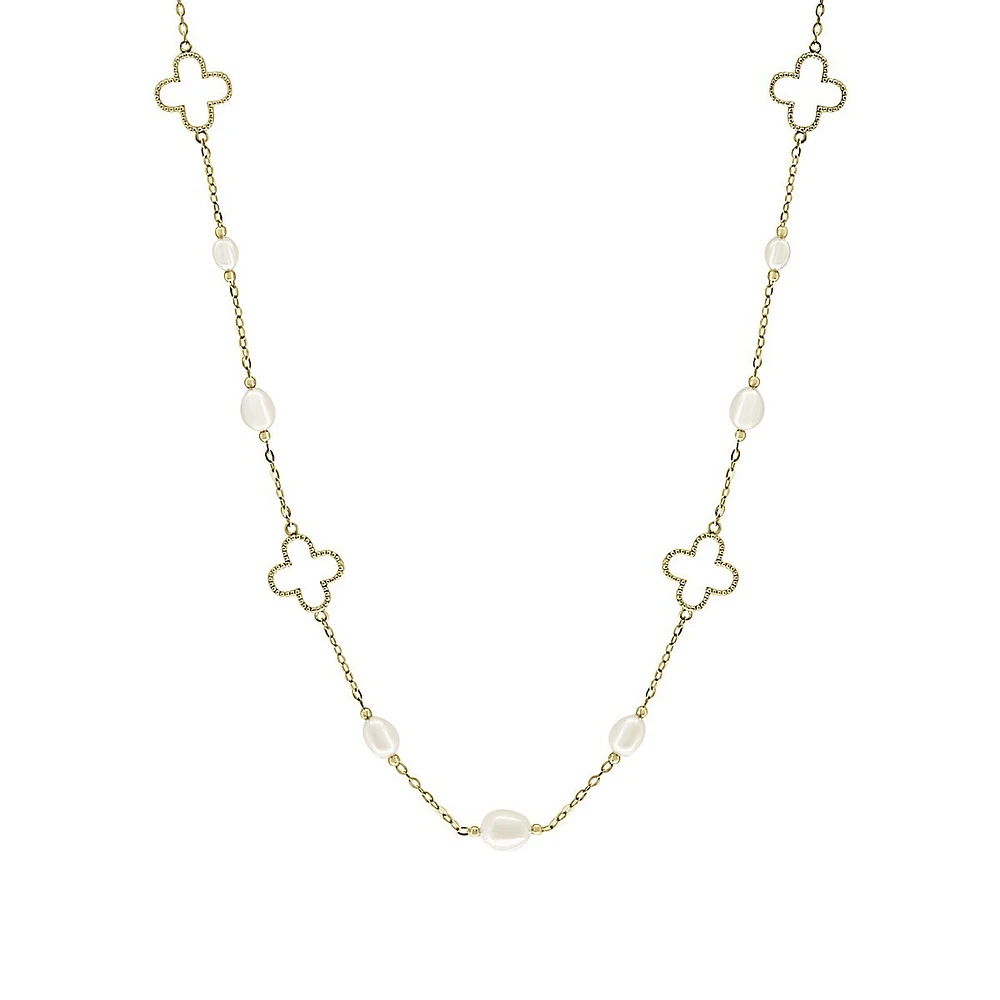 14K Yellow Gold & 5.5MM-6MM Freshwater Pearl Necklace