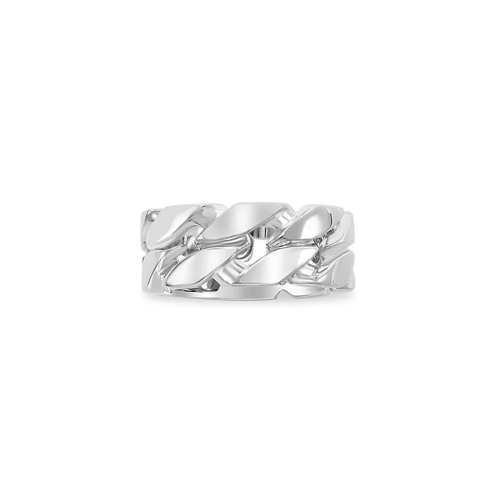 Bague texturée en argent sterling pour homme