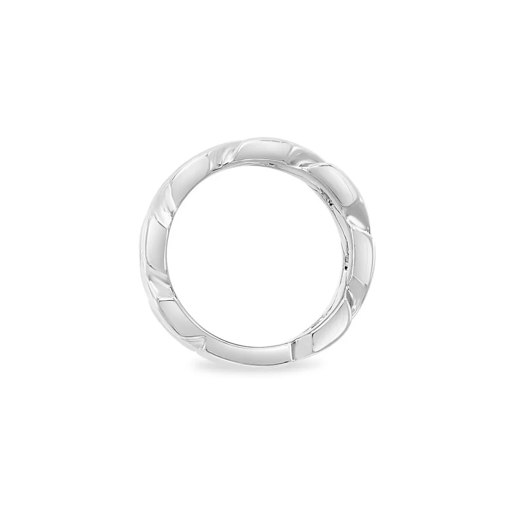 Bague texturée en argent sterling pour homme