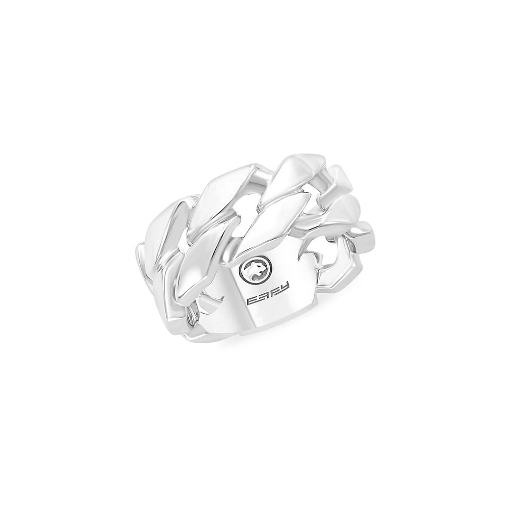 Bague texturée en argent sterling pour homme