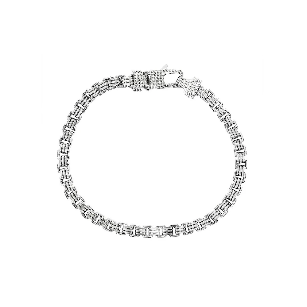 Men's Sterling Silver Stacked Cable Chain Bracelet