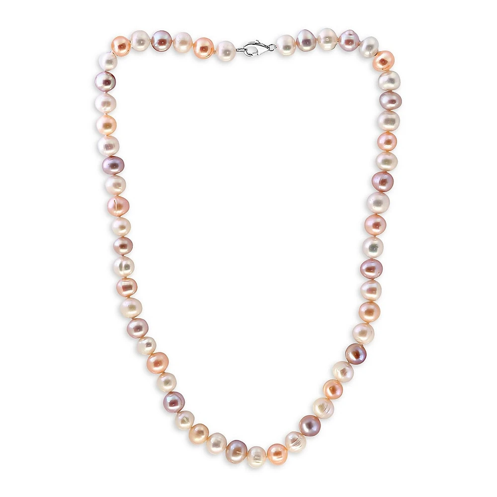 Sterling Silver & 7MM-8MM Freshwater Pearl Necklace