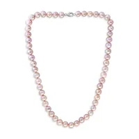 Sterling Silver & 7-8MM Pink Freshwater Pearl Necklace