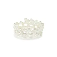 6-7MM Freshwater Button Pearl Cluster Bangle Bracelet