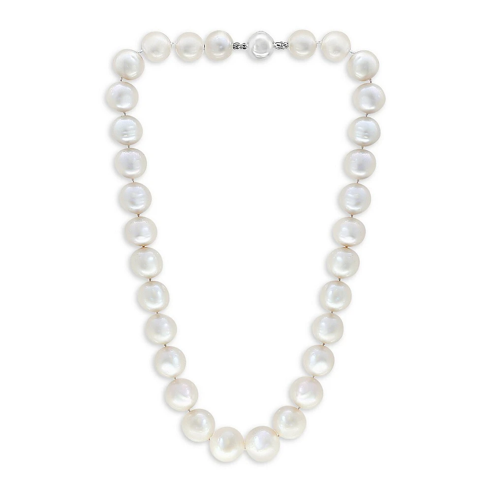 Sterling Silver & 12MM Freshwater Pearl Necklace