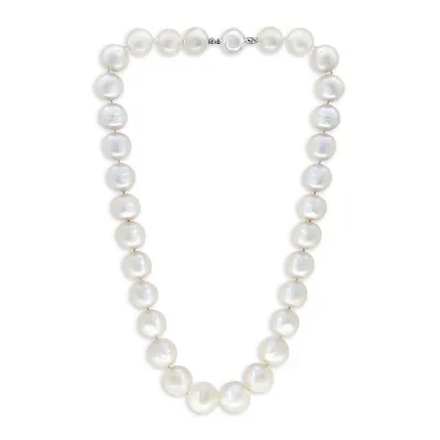 Sterling Silver & 12MM Freshwater Pearl Necklace