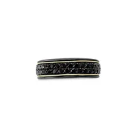 Men's 18K Yellow Gold, Sterling Silver, Black Rhodium and Black Spinel Ring