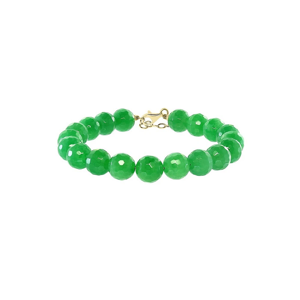 14K Yellow Gold Jade Bead Bracelet