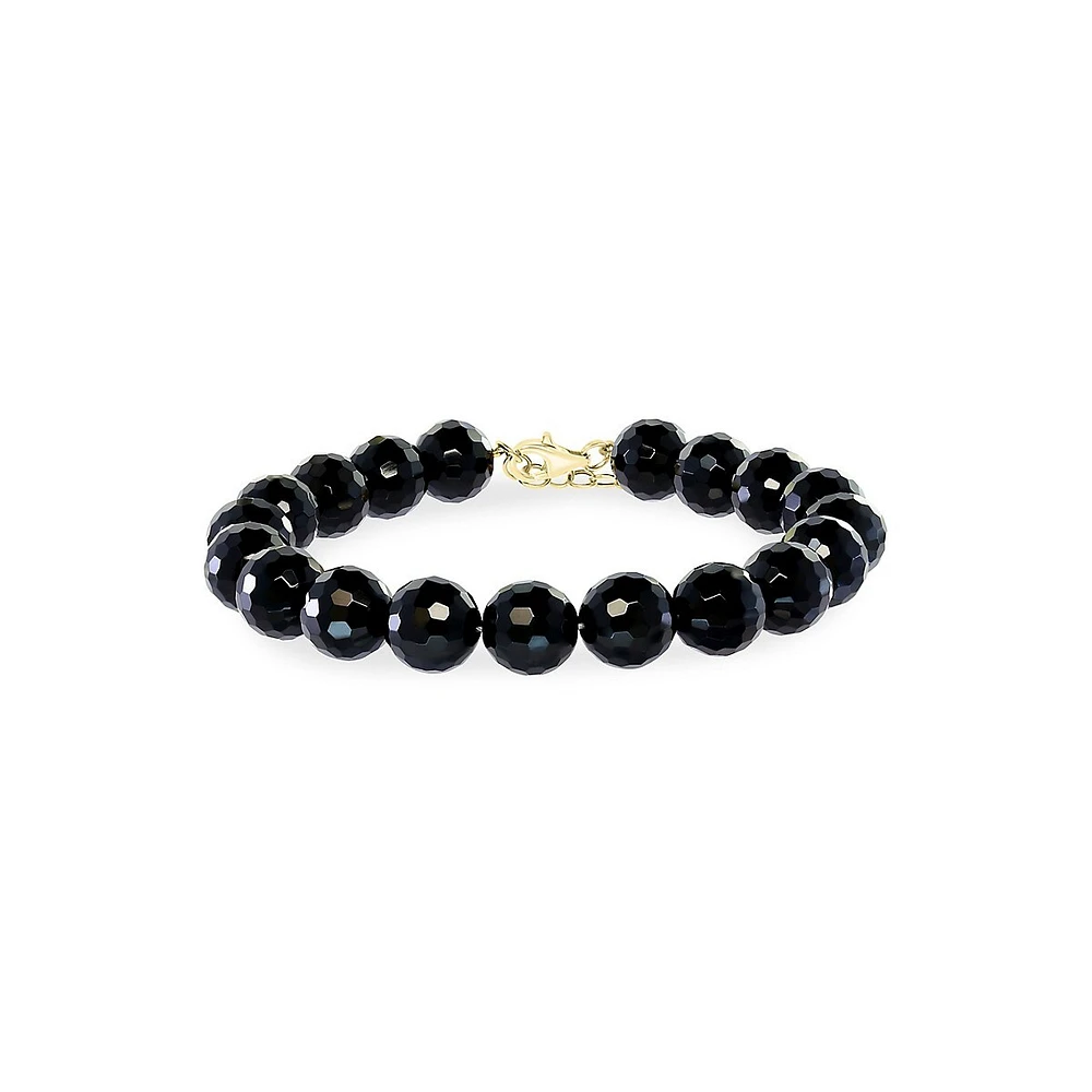 Bracelet en or jaune 14 ct et onyx