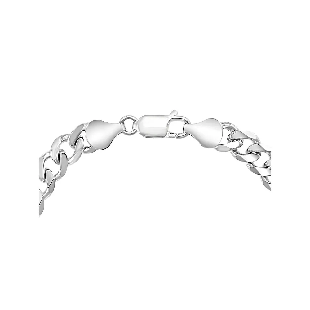 Men's Sterling Silver Curb Chain Bracelet - 8.5-Inch