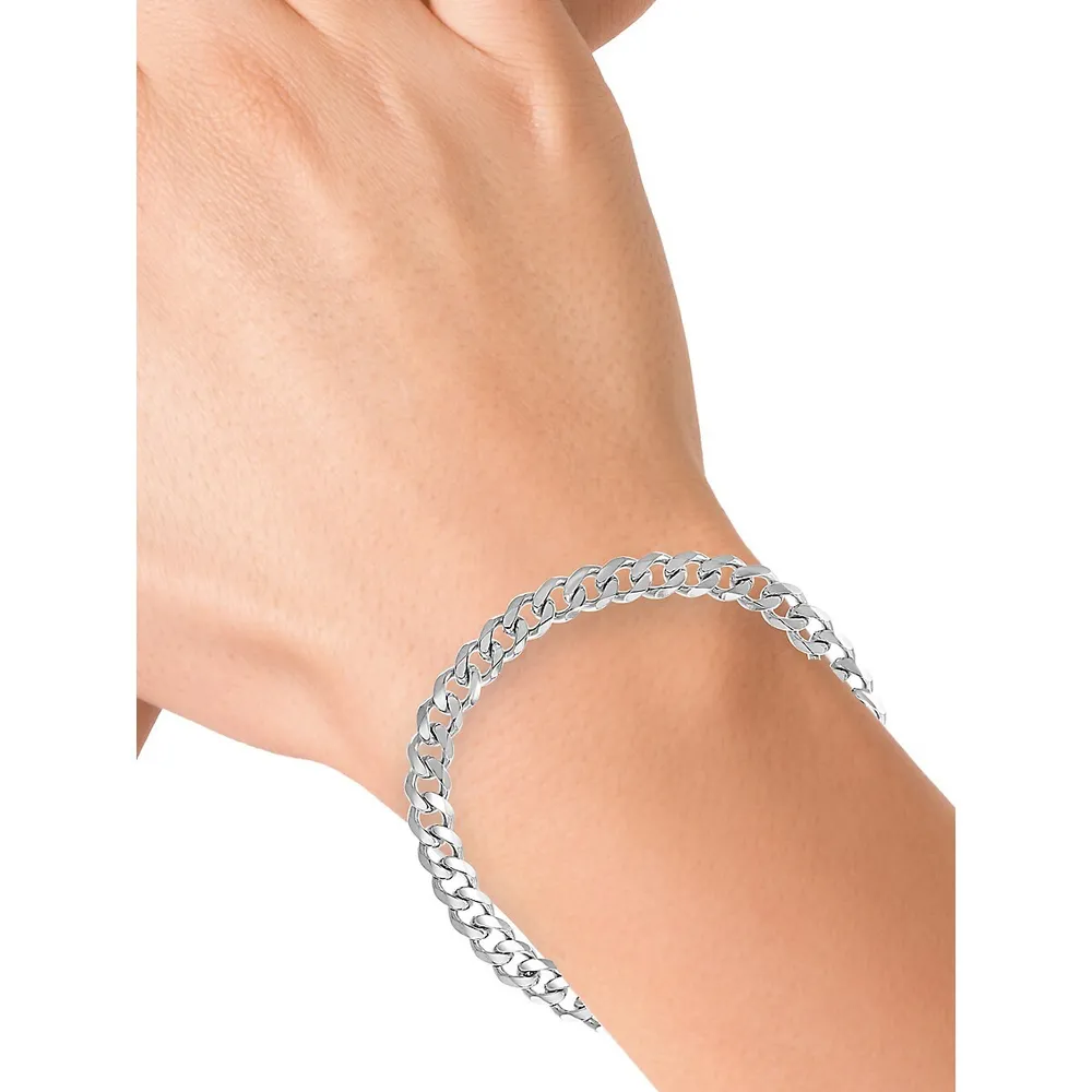 Men's Sterling Silver Curb Chain Bracelet - 8.5-Inch
