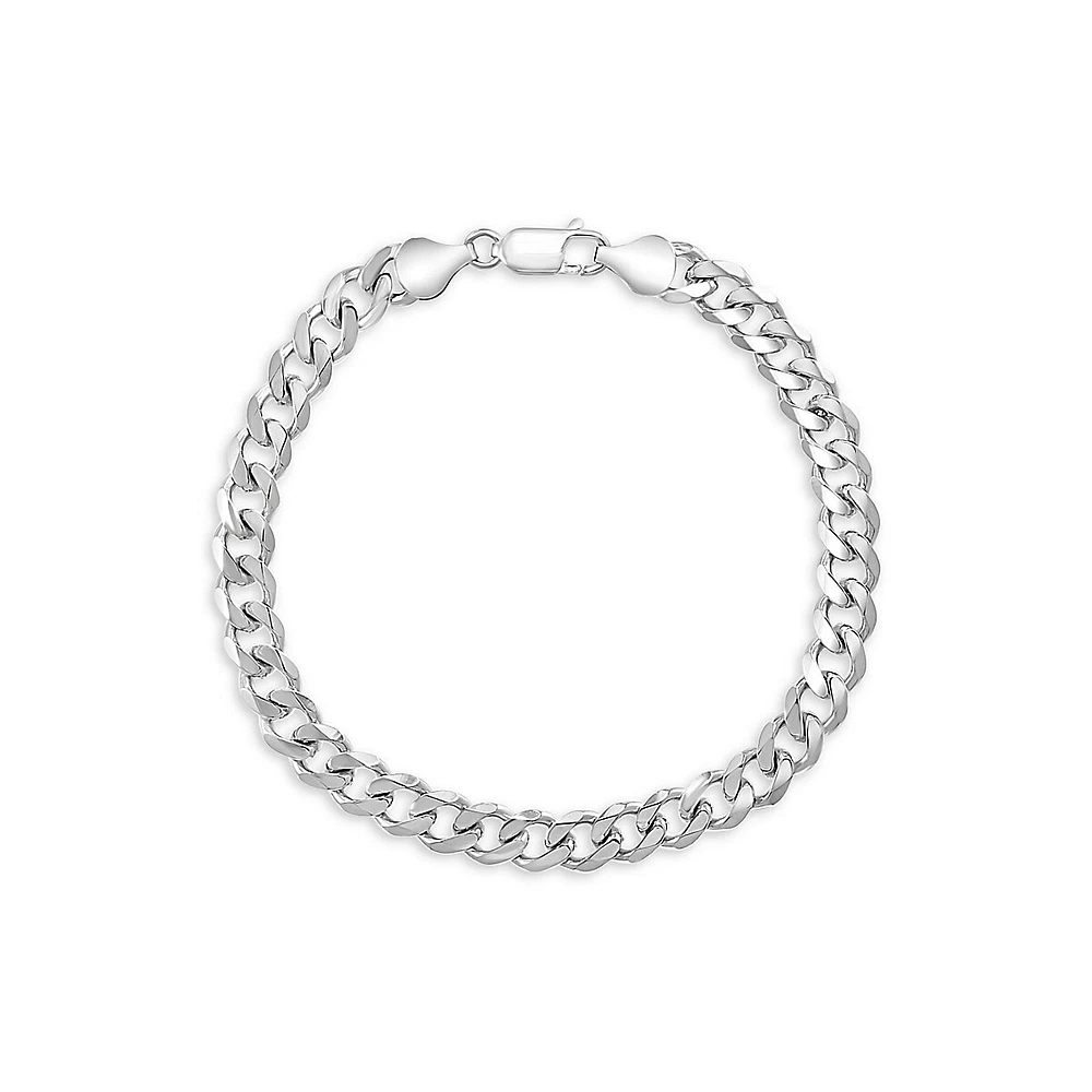 Men's Sterling Silver Curb Chain Bracelet - 8.5-Inch